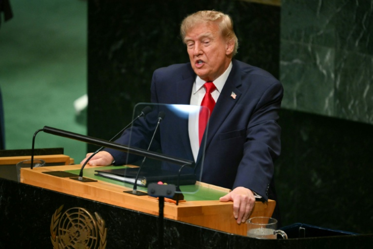 Donald Trump lors de son discours à l'ONU à New York, le 22 septembre 2026 ( AFP / ANGELA WEISS )