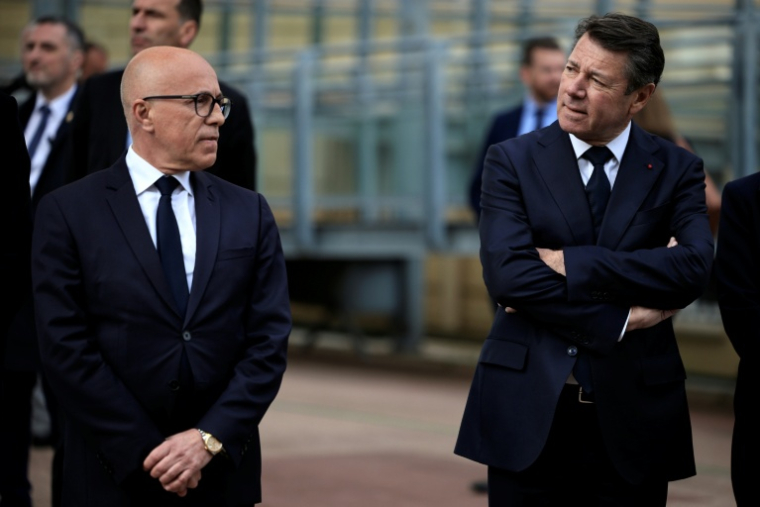 Éric Ciotti (gauche) et Christian Estrosi à Nice le 22 avril 2024 ( POOL / Valery HACHE )