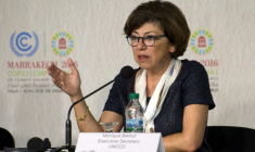 Monique Barbut, le 14 novembre 2016 à Marrakech, au Maroc ( AFP / FADEL SENNA )