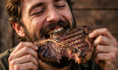 Dans de nombreuses cultures occidentales, la viande est historiquement associée à des valeurs de force, de puissance et de virilité (crédit: Adobe Stock/photo générée par IA)