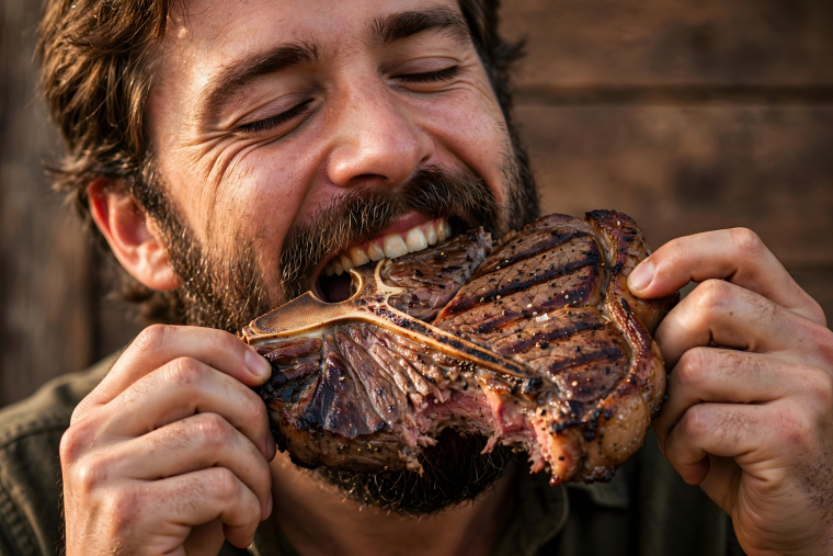 Dans de nombreuses cultures occidentales, la viande est historiquement associ&eacute;e &agrave; des valeurs de force, de puissance et de virilit&eacute; (cr&eacute;dit: Adobe Stock/photo g&eacute;n&eacute;r&eacute;e par IA)