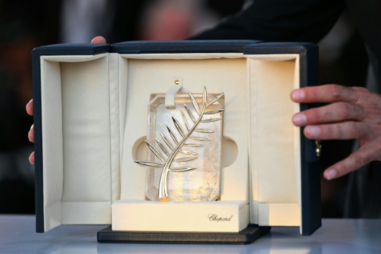 La Palme d'or de la 78ème édition du festival de Cannes, le 24 mai 2025, dans les Alpes-Maritimes ( AFP / Bertrand GUAY )