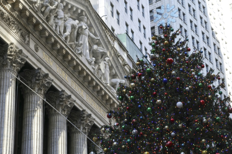 Vue extérieure de la Bourse de New York, le 5 décembre 2025 ( AFP / ANGELA WEISS )