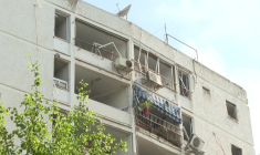 Des dégâts suite à un missile iranien à Ramat Aviv, près de Tel-Aviv