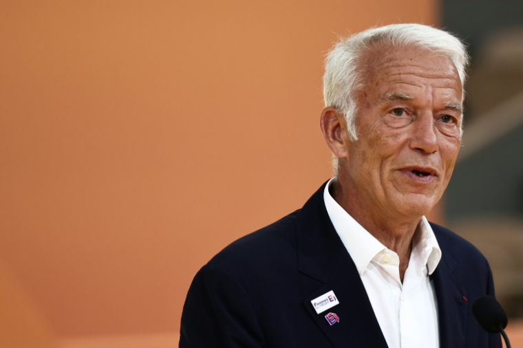 Le président du Medef Patrick Martin s'exprime lors de l'événement de rentrée de l'organisation patronale le 28 août 2025 à Paris ( POOL / Thibaud MORITZ )