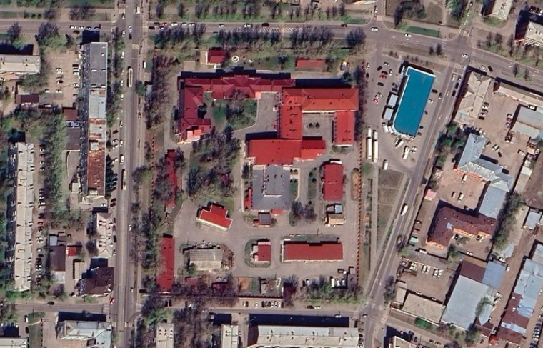 Une image satellite de l'Institut de lutte contre la peste de Sibérie et d'Extrême-Orient, situé à Irkoutsk