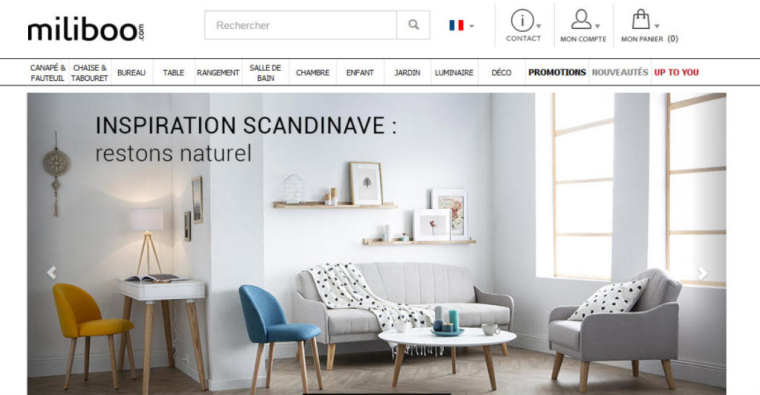 Miliboo propose près de 2.600 références sur son site internet. (© Capture d'écran Miliboo)