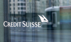 Le logo de Credit Suisse sur un agence de la banque à Genève