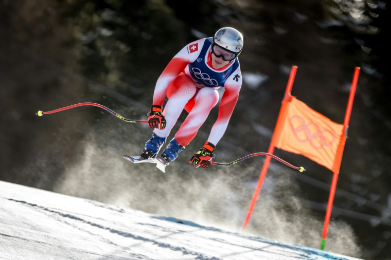 Le skieur suisse Marco Odermatt lors des Jeux olympiques d'hiver à Bormio, Italie, le 7 février 2026 ( AFP / Fabrice COFFRINI )
