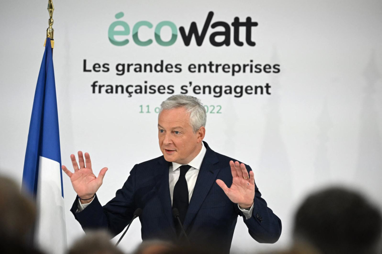 Le ministre de l'Economie Bruno Le Maire à La Défense le 11 octobre 2022. ( AFP / EMMANUEL DUNAND )