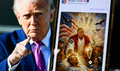 Donald Trump et son administration utilisent régulièrement des créations d'IA (illustration) pour communiquer sur leurs réseaux sociaux ( AFP / MANDEL NGAN )