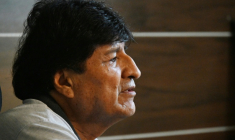 L'ancien président bolivien Evo Morales lors d'un entretien à l'AFP, à Lauca Eñe, dans le département de Cochabamba, en Bolivie, le 28 avril 2025 ( AFP / AIZAR RALDES )