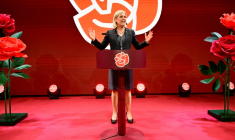 La cheffe des sociaux-démocrates de Suède, Magdalena Andersson, à Stockholm, le 13 septembre 2026 ( TT News Agency / Jonas EKSTROMER )