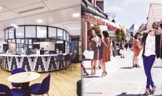 L’immobilier de bureaux crée des espaces conviviaux pour faire revenir les salariés adeptes du télétravail. Les nouveaux centres commerciaux veulent attirer les consommateurs tentés par le commerce en ligne. (© Covivio/La Vallée Village)