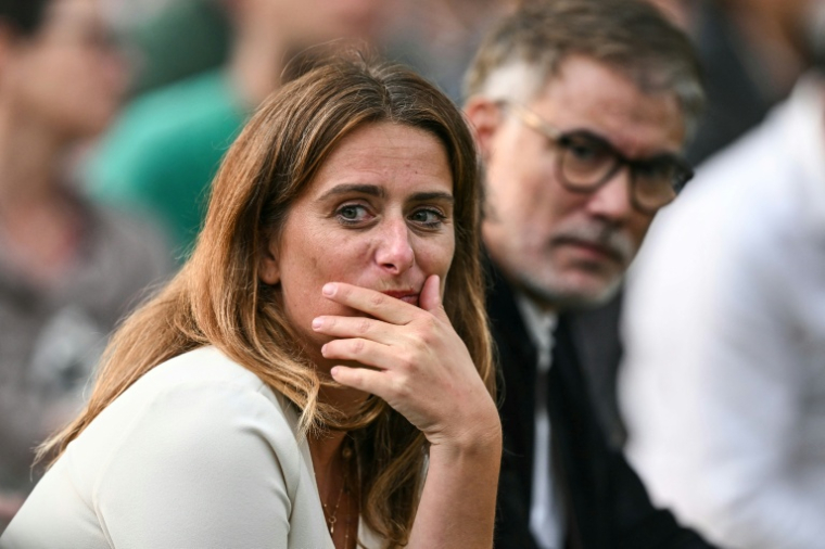 La secrétaire nationale du parti écologiste français Marine Tondelier (à gauche) lors des "Universités d'été" du parti à Strasbourg, dans l'est de la France, le 21 août 2025 ( AFP / SEBASTIEN BOZON )