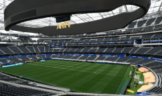 Vue générale du stade de Los Angeles prise le 7 juin 2026 qui accueille dans la nuit de vendredi à samedi le premier match du Mondial-2026 sur le sol des ETats-Unis, entre la Team USA et le Paraguay ( AFP / Patrick T. Fallon )