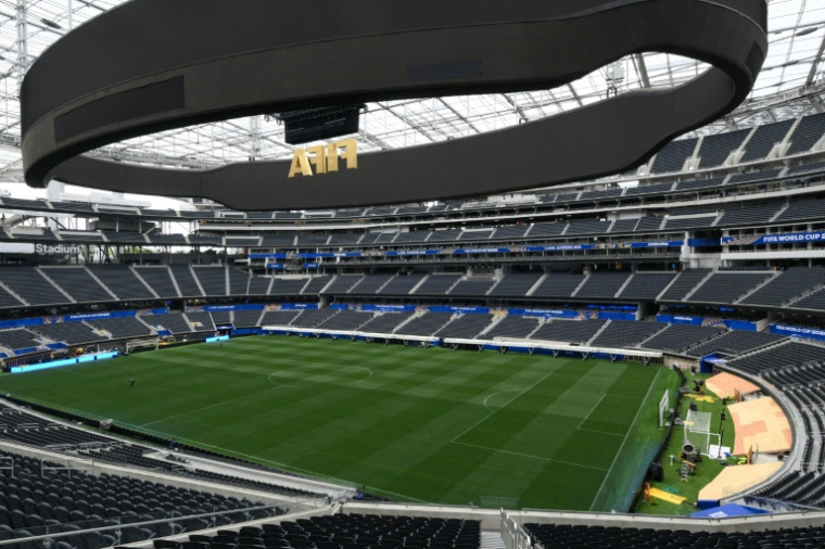 Vue générale du stade de Los Angeles prise le 7 juin 2026 qui accueille dans la nuit de vendredi à samedi le premier match du Mondial-2026 sur le sol des ETats-Unis, entre la Team USA et le Paraguay ( AFP / Patrick T. Fallon )