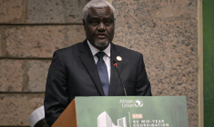 Moussa Faki Mahamat le 16 juillet à Nairobi. ( AFP / SIMON MAINA )