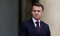 Le président français Macron au palais de l'Élysée à Paris