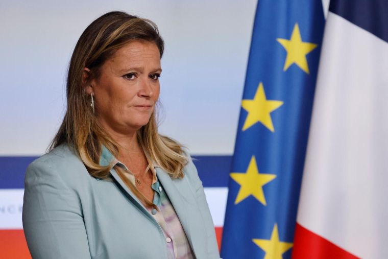 La porte-parole du gouvernement, Olivia Grégoire. ( AFP / LUDOVIC MARIN )
