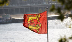 Un drapeau de la région Normandie. ( AFP / CHARLY TRIBALLEAU )