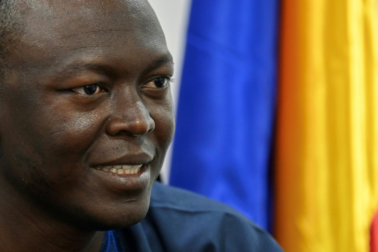 Succès Masra, alors Premier ministre du Tchad, s'adresse à la presse à N'Djamena, le 8 mai 2024 ( AFP / Issouf SANOGO )