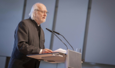 Laszlo Krasznahorkai à Salzburg, en Autriche, le 26 juillet 2021  ( APA / Leo NEUMAYR )