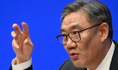 Wang Wentao, ministre chinois du Commerce, le 18 juillet 2025, à Pékin ( AFP / WANG ZHAO )
