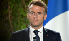 Le président Emmanuel Macron lors d'une conférence de presse à Portoroz en Slovénie le 20 octobre 2025 ( AFP / Jure Makovec )