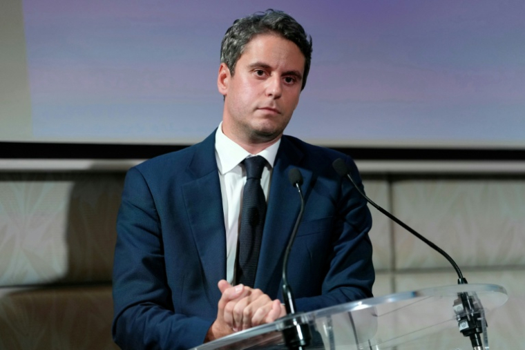 L'ex-Premier ministre macroniste Gabriel Attal, le 14 octobre 2026 à Paris ( AFP / Dimitar DILKOFF )