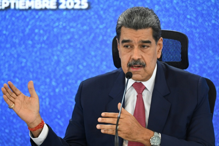 Le président vénézuélien Nicolas Maduro s'exprime lors d'une conférence de presse avec les médias internationaux, à Caracas, le 15 septembre 2025 ( AFP / Federico PARRA )