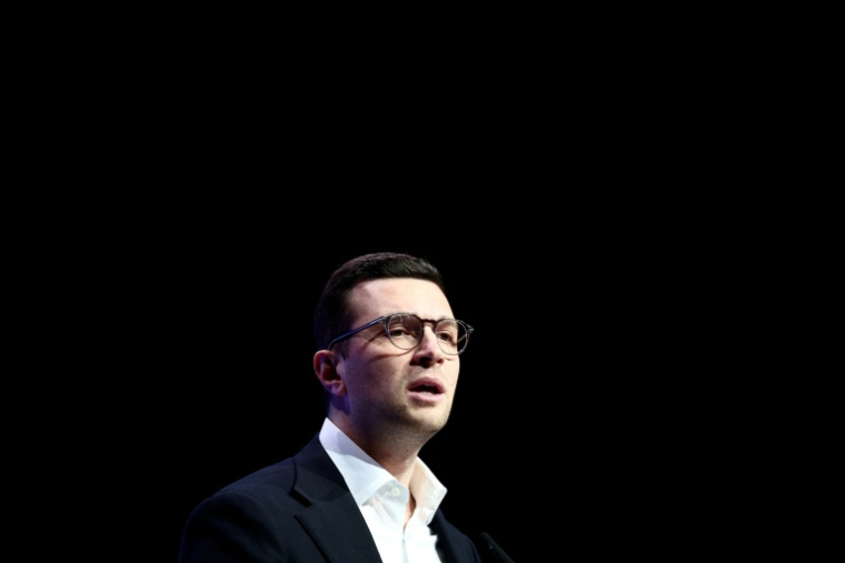Le président du Rassemblement national (RN), Jordan Bardella, le 18 mars 2026 à Châlons-en-Champagne ( AFP / Sameer AL-DOUMY )