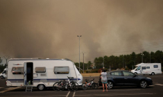 Incendie de forêt près du Bassin d'Arcachon dans le département de la Gironde