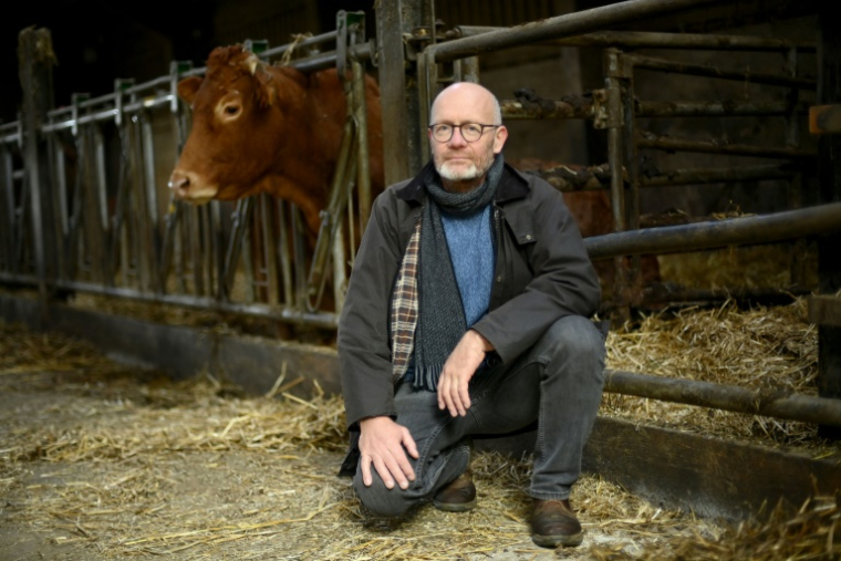 L'agriculteur belge Hugues Falys lors d'un entretien à Chaumont-Gistoux, le 17 novembre 2025 ( AFP / JOHN THYS )