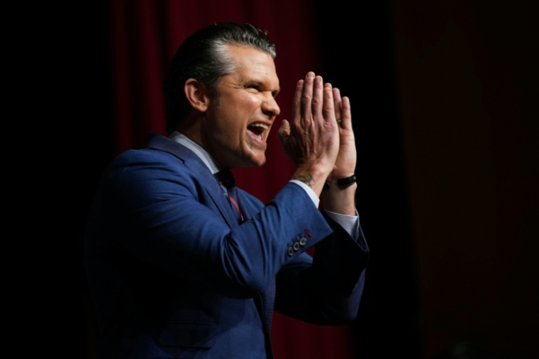 Pete Hegseth, ministre de la Défense américain, prononce un discours à la base de Quantico, en Virginie, le 30 septembre 2025 ( GETTY IMAGES NORTH AMERICA / Andrew Harnik )