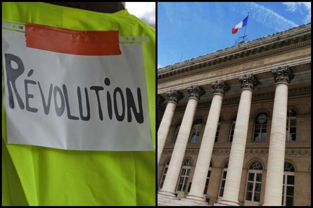 Il est difficile d'établir un quelconque effet «gilets jaunes» en Bourse, et une réaction propre de la place de Paris par rapport aux autres places. (crédit : Ella87 / L. Grassin)
