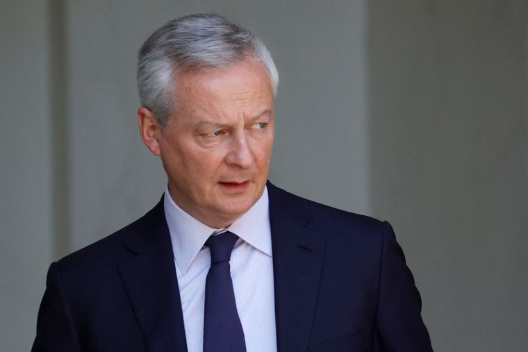 Le ministre français de l'Économie, des Finances, de l'Industrie et de la Sécurité numérique, Bruno Le Maire, au palais de l'Élysée à Paris, France
