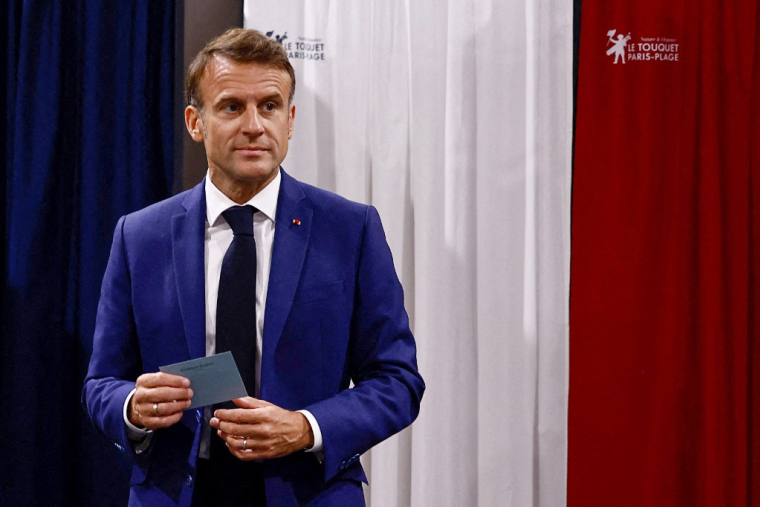 Emmanuel Macron au Touquet, le 30 juin 2024. ( POOL / YARA NARDI )