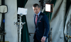 Pete Hegseth à Washington, aux États-Unis, le 21 mars 2025. ( AFP / ANNABELLE GORDON )