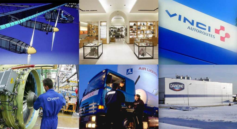 Le Revenu recommande d'acheter cinq actions parmi les onze titres du CAC 40 qui naviguent proche de leur record absolu. (© Montage Le revenu)