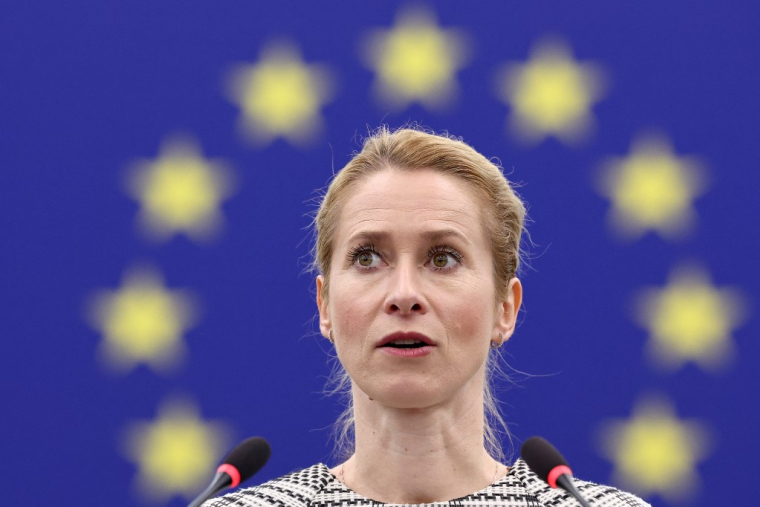 Kaja Kallas, au Parlement européen de Strasbourg, le 18 juin 2025 ( AFP / FREDERICK FLORIN )