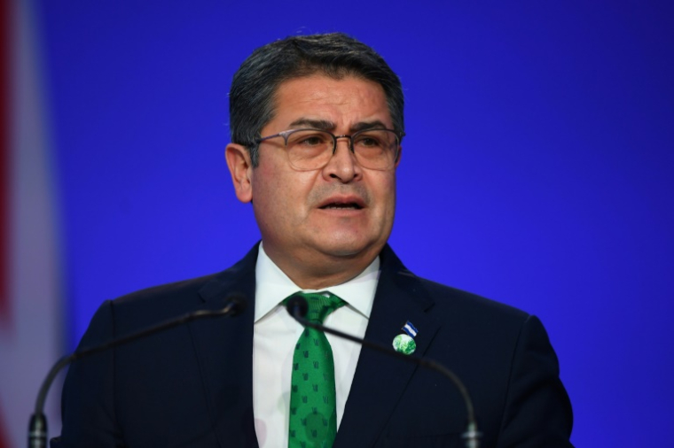 Juan Orlando Hernandez, alors président du Honduras, le 1er novembre 2021 à Glasgow ( POOL / ANDY BUCHANAN )