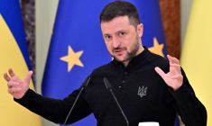 Volodymyr Zelensky à Kiev, en Ukraine, le 1er décembre 2024. ( AFP / SERGEI SUPINSKY )