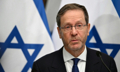 Le président israélien Isaac Herzog, lors d'une conférence de presse à Budapest le 20 octobre 2026  ( AFP / Attila KISBENEDEK )