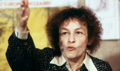 Huguette Bouchardeau, alors secrétaire nationale du Parti socialiste unifié, le 25 mai 1979 à Paris ( AFP / GABRIEL DUVAL )