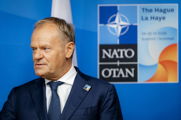 Le Premier ministre polonais, Donald Tusk, à la Haye, le 25 juin 2025 ( ANP / SEM VAN DER WAL )