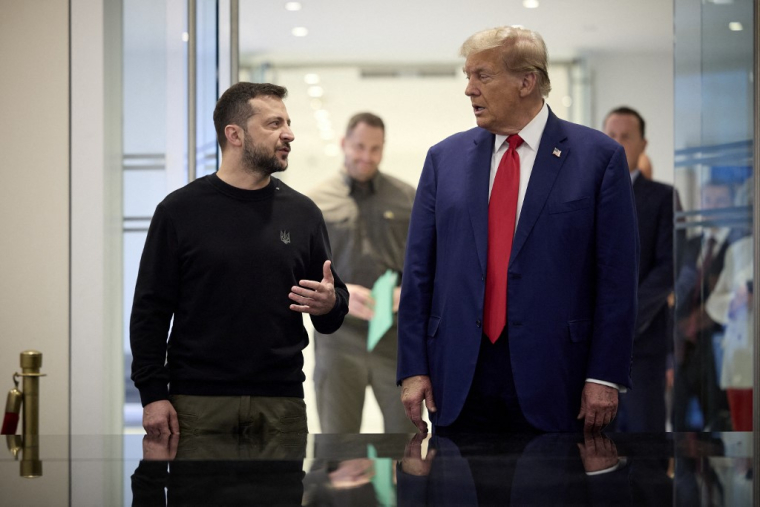 Volodymyr Zelensky et Donald Trump à New York, aux États-Unis, le 27 septembre 2024. ( UKRAINIAN PRESIDENTIAL PRESS SER / HANDOUT )