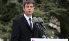 Gabriel Attal à Viry-Chatillon, le 18 avril 2024. ( AFP / BERTRAND GUAY )