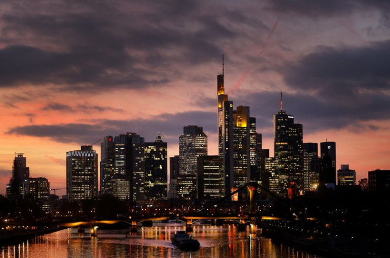 Vue sur le quartier d'affaires de Francfort