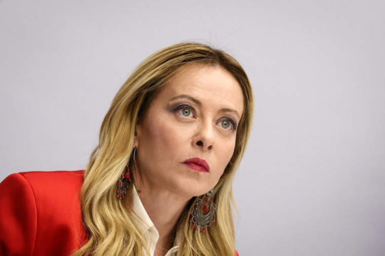 La Première ministre italienne, Giorgia Meloni, assiste à un sommet international consacré aux efforts visant à rouvrir le détroit d'Ormuz, au palais de l'Elysée, à Paris, le 17 avril 2026 ( POOL / Tom Nicholson )